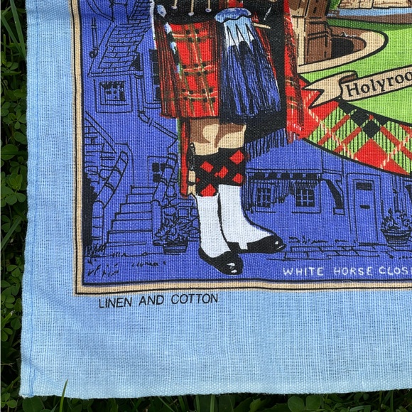 Vintage Edinburgh Scotland Scottish Souvenir Linen Tea Towel - Picture 4 of 8